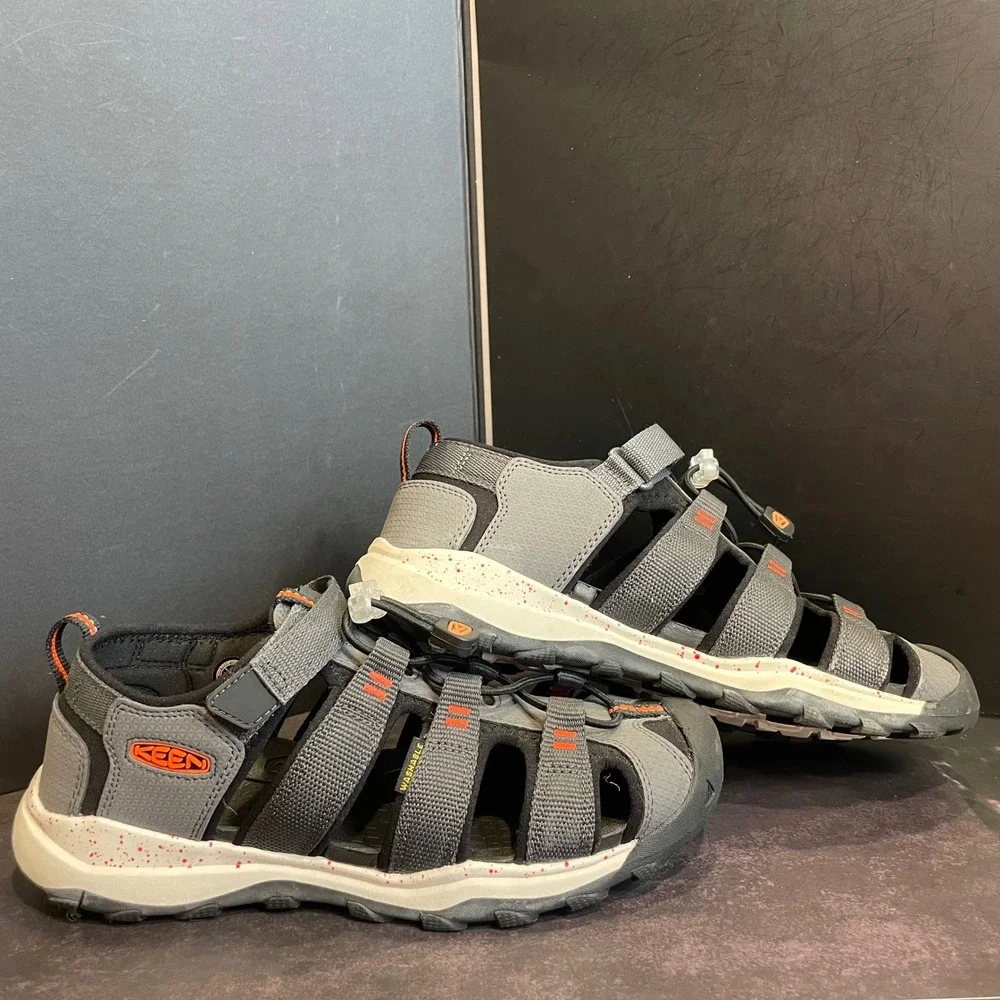 KEEN Newport H2 Grey Orange Waterproof Hiking Sandals Kids 5 1022247 Women's 7